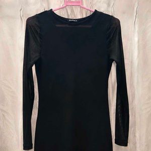 Black Netted Bodycon Dress