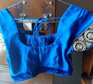Royal Blue Embellished Blouse