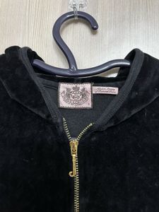 Juicy Couture Black Velour Zip Hoodie