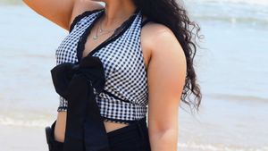 Chic Gingham Halter Top with Bow