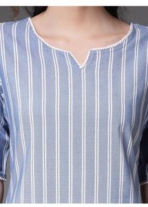 Blue Striped Kurta Set