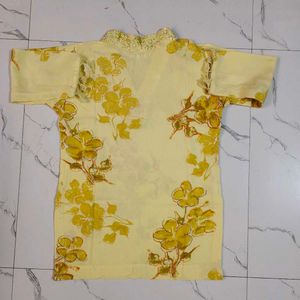 Elegant Yellow Floral Kurta