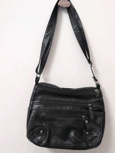 SAVANA Black Faux Leather Bag