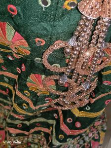 Embroidered Green lehnga with Mirror Work