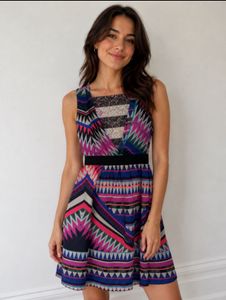 Boho Print Sleeveless Mini Dress
