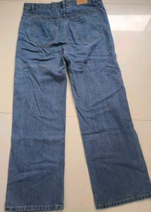 Ripped Wide Leg Denim Jeans