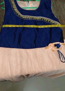 Anarkali-style peach party gown