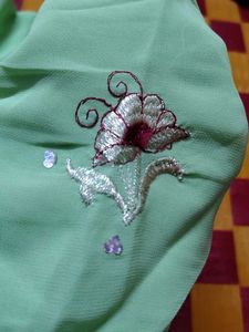 Light Green Blouse with Sequins
