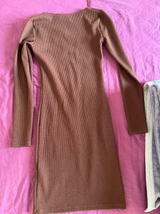 Zara Brown Bodycon Dress
