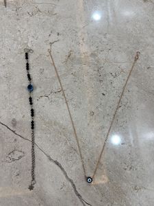Evil Eye Necklace and Bracelet Set