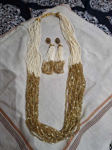 Beaded Necklace and Earring Set