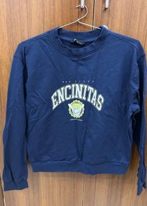 Navy Blue Graphic Print Sweatshirt