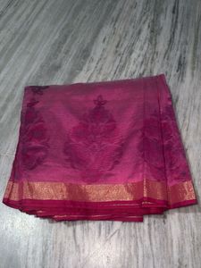 pink silk saree