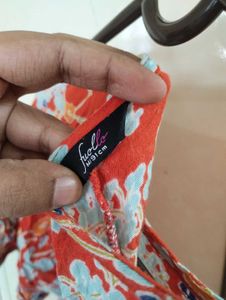 Red Floral Print Top