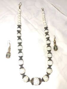Boho Beaded Necklace and Earring Set