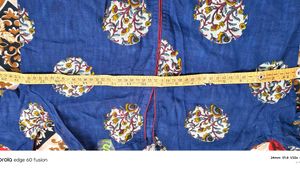 Blue Printed Cold Shoulder Kurta