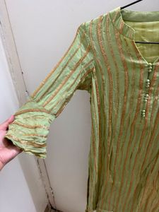 Sequin Work Pista green Kurta