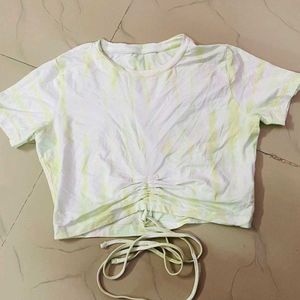 Tie-Dye Ruched Crop Top