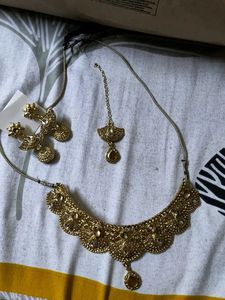 Exquisite Gold Tone Jhumka Earrings