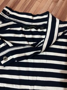 Striped Mock Neck Top