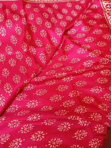 Vibrant Pink Floral Print saree
