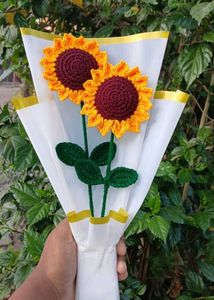Crocheted Sunflower Bouquet