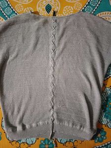 Grey Textured Knit Top