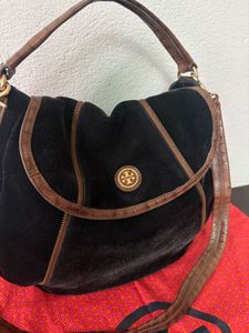 Chic Black Suede Hobo Bag