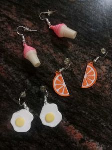 Modern Cute Food Theme Earrings Set