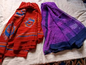Chiffon And Poonam Combo Saree