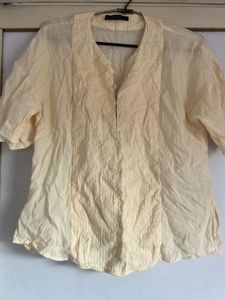 Zara Cream Button-Down Top