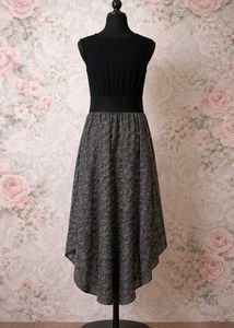 Chic High-Low Black &amp; Grey Dress
