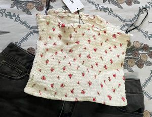 Smocked Floral Tube Top