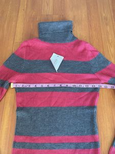 Striped Turtleneck Sweater Dress