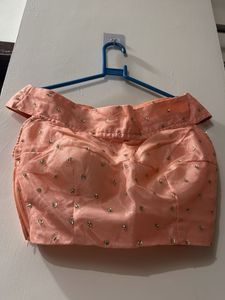 Peach Off-Shoulder Embellished Blouse