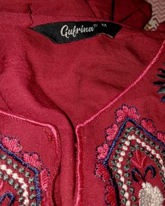 Embroidered Maroon Dress🎉