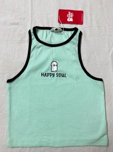 Cute "Happy Soul" Graphic Crop Top