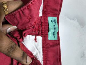 Maroon Cargo Pants with '05' Graphic