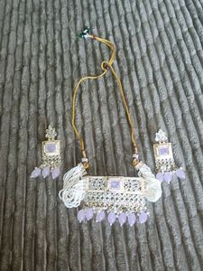 Exquisite Kundan Necklace & Earring Set