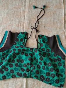 Maroon Brocade Blouse with Gold Polka Dots