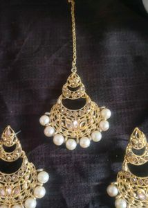 Elegant Gold Pearl Jewellery Set