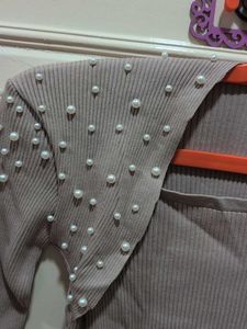 Pearl Embellished Cardigan Top