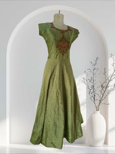beautiful green anarkali dress