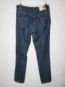 Women's Blue Denim Jeans with Floral wor