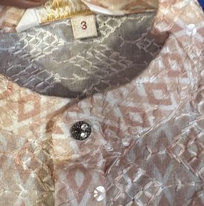 kids thread work Kurta with sequin