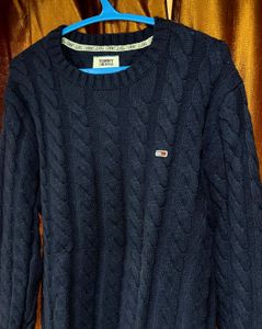 Tommy Hilfiger Navy Blue Cable Knit Sweater