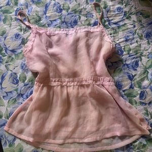 Sheer Pink Ruffle Camisole Top