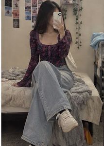 Floral Mesh Long Sleeve Top