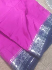 Elegant Pink Saree Without blouse