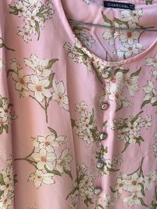 Chic Floral Print Bell Sleeve Top
